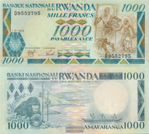 Rwanda Pick-number: 21a (1988) Uncirculated 1988 1.000 Francs - Ruanda