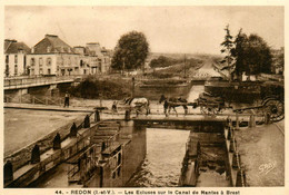 Redon * Les écluses Sur Le Canal De Nantes à Brest * Attelage Chevaux - Redon