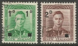 New Zealand. 1941 KGVI Surcharges. 1d On ½d, 2d On 1½d Used. SG 628-629 - Used Stamps