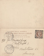 Grande Bretagne Entier Postal Double Pour  L'Allemagne 1890 - Luftpost & Aerogramme