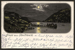 Schweiz Suisse 1903: Bild-PK  "Gruss Aus Jseltwald" (Mondschein-Karte /CPI Avec Lune) Mit Stempel ISELTWALD 24.VII.03 - Iseltwald