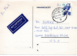 58934 - Bund - 1976 - 70Pfg Unfall EF A LpKte MUENCHEN BPA -> Santa Barbara, CA (USA) - Covers & Documents