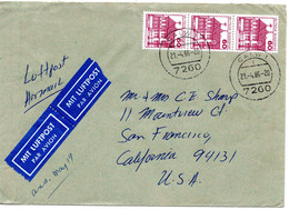 58940 - Bund - 1986 - 3@60Pfg B&S A LpBf CALW -> San Francisco, CA (USA) - Lettres & Documents