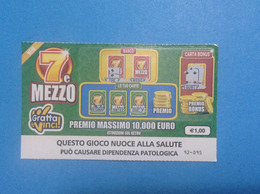 ITALIA BIGLIETTO LOTTERIA GRATTA E VINCI USATO € 1,00 NEW 7 E MEZZO LOTTO 3031 ITALY LOTTERY TICKET - Lottery Tickets
