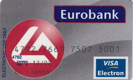 GREECE - Eurobank Visa Electron(reverse Schlumberger Solaic, Tel : 1144), 03/01, Used - Credit Cards (Exp. Date Min. 10 Years)