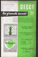 Catalogue DECCA Les Grands Succès  C1953 ) (M3949) - Advertising