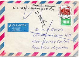 58956 - DDR - 1991 - 80Pfg DM-West MiF A LpBf ANNABERG-BUCHHOLZ -> Argentinien, Ohne Stpl Zurueck - Storia Postale