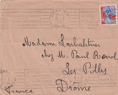 1960 - Enveloppe De Oran Vers Les Pilles, Drôme - 0,25 Marianne à La Nef - Flamme: Une Situation En Algérie - Storia Postale