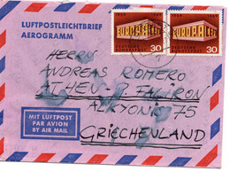 58961 - Bund - 1969 - 2@30Pfg CEPT '69 A Aerogramm STUTTGART -> ATHINAI (Griechenland) - 1969