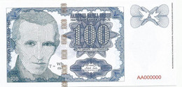 Serbia 100 Dinara 2022. Nikola Tesla Souvenir Fantasy Note - Servië