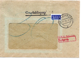 58966 - Bund - 1952 - Unfrank FensterBf REUTLINGEN, M. 30Pfg Nachgebuehr - Storia Postale