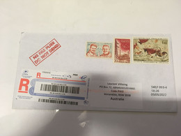 (5 H 31) FRANCE REGISTERED Letter Posted To AUSTRALIA (during COVID-19 Pandemic) 1 Cover - Covers & Documents