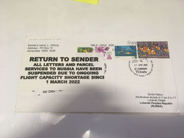 (5 H 31) AUSTRALIA Letter Posted To {Russia} Luhanks Peoples Republic ) RTS Due To Ukraine - Russia War - Brieven En Documenten