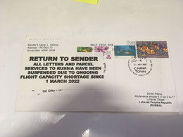 (5 H 31) AUSTRALIA Letter Posted To {Russia} Luhanks Peoples Republic ) RTS Due To Ukraine - Russia War - Lettres & Documents
