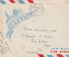 1951 - Oblitération Postes Aux Armées A.F.N.  Sur Enveloppe Illustrée En FM Du Secteur Postal SP 87245 Vers Fréjus - Brieven En Documenten
