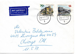 58980 - Berlin - 1967 - 1,10DM Neu-Berlin MiF A LpBf BERLIN -> Chicago, IL (USA) - Cartas & Documentos