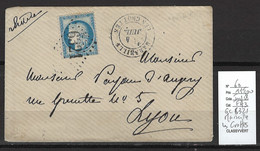 France - Lettre GC 6321 -Cote ; 340 Euros - DEPART 1 EURO -  Marseille - Les Crottes - 1873 - 1849-1876: Classic Period