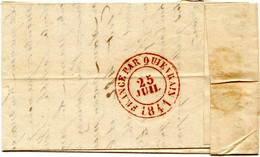 BELGIQUE - GRAND TAD FRANCE PAR QUIEVRAIN AU VERSO D'UNE LETTRE AVEC CORRESPONDANCE, 1841 - Bureaux De Passage