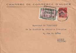 1934 - Enveloppe D' Alger Vers Genève, Suisse - Daguin Illustré "Passez L'hiver à Alger" - Affrt 1 F 50 - Briefe U. Dokumente