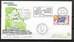 Lettre  Illustrée Strasbourg Le 26/11/1968  Conseil De L'Europe  Session Du Parlement Européen 25-29/11/1968  N°30   TB - Storia Postale