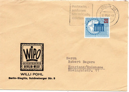 58994 - Berlin - 1960 - 20Pfg Kommunaler Weltkongress EF A Bf BERLIN -> Konstanz - Cartas & Documentos