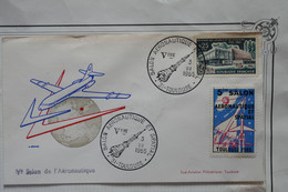 AQ22  FRANCE BELLE LETTRE 1955 SALON AERONAUTIQUE++AEROPHILATELIE+ AFFRANCH.PLAISANT - 1960-.... Lettres & Documents