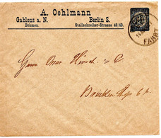 59007 - Deutsches Reich / Berlin Packetfahrt - 1887 - 3Pfg GAUmschl PACKET-FAHRT - Private & Local Mails