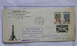 AQ22  FRANCE BELLE LETTRE  1959 1ER VOL  PARIS ISTANBUL TURQUIE ++AEROPHILATELIE+ AFFRANCH.PLAISANT - 1960-.... Lettres & Documents