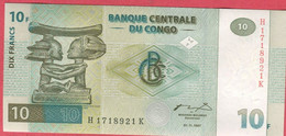 10 Francs 01/10/97/ Neuf 3 Euros - Republik Kongo (Kongo-Brazzaville)