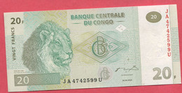 20 Francs 20/06/2003 Neuf 3 Euros - República Del Congo (Congo Brazzaville)
