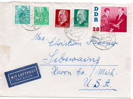 59020 - DDR - 1961 - 20Pfg Raumfahrt MiF A LpBf EISENBERG -> Sebewaing, MI (USA) - Lettres & Documents