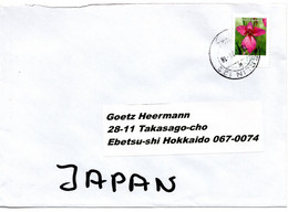 59035 - Bund - 2021 - 110c Blumen EF A Bf BERLIN -> Japan - Lettres & Documents