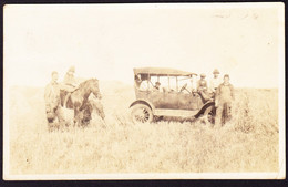 1927 Gelaufene Foto AK Aus Edmonton Nach St. Gallen. 1 Marke Defekt. Seltene Fotokarte Mit Auto Und Pferd Im Feld - Edmonton