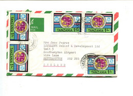 TANZANIE - Affranchissement Multiple Sur Lettre Par Avion - - Tansania (1964-...)