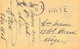 NOODSTEMPEL  PAYE        2 SCANS - Fortune Cancels (1919)