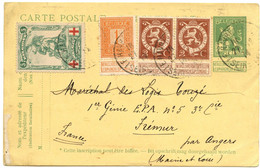 BELGIQUE - COB 108+109X2+126 SIMPLE CERCLE LE HAVRE (SPECIAL) SUR ENTIER CARTE POSTALE 5C PELLENS, 1914 - Armée Belge