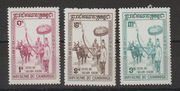 Cambodge 1960 Fete Du Sillon Sacré 89-91, 3 Val ** MNH - Cambodge