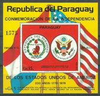 PARAGUAY 1976 " Block 262 ** 200 Years USA Independence-Declaration " - Paraguay