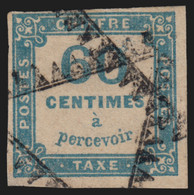 Timbres-Taxe N°9, 60c Bleu, Oblitéré - TB - 1859-1959 Usati