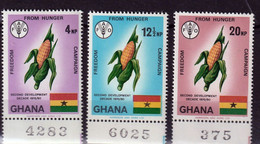 CAMPAGNE CONTRE LA FAIM - FAO - Ghana - Maïs - N° 406-408 - 1971 - MNH - Against Starve