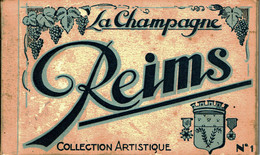 51 - REIMS - LA CHAMPAGNE - Carnet De 12 Cartes Postales - Collection Artistique N°1 - Reims