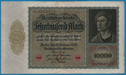 DEUTSCHES REICH 10.000 MARK 19.01.1922 LETTER C # L0112373 P# 70 - 10.000 Mark