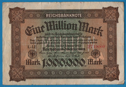 DEUTSCHES REICH 1 MILLION MARK 20.02.1923 # L-LE 271880 P# 86a - 1 Miljoen Mark