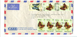 KENYA - Affranchissement Sur Lettre Par Avion - Papillons - Butterflies