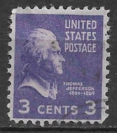 United States 1938. Scott #807 (U) Thomas Jefferson - Used Stamps