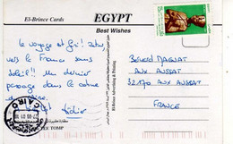 Beau Timbre , Stamp Poste Aérienne " Tut Ankh Amun  " Sur Cp , Carte , Postcard Du Caire Du 27/09/2001 - Storia Postale