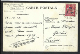 MAROC 1918:  CP De Bou-Denib Pour La Suisse Affr. De 10c - Briefe U. Dokumente