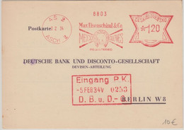 Tschechien - 1,20 K. Eisenschiml Meco Gloves AFS Firmenkarte Asch - Berlin 1934 - Covers
