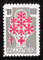 Yugoslavia 1989 Red Cross Tuberculosis TBC Postage Due Tax Charity Surcharge, Value 650 SILVER Overprint MNH - Impuestos