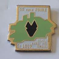 BD286 Pin's 55 Eme Foire De ST Saint Loup Sur Semouse Loup Wolf Haute Saône Achat Immédiat - Cities